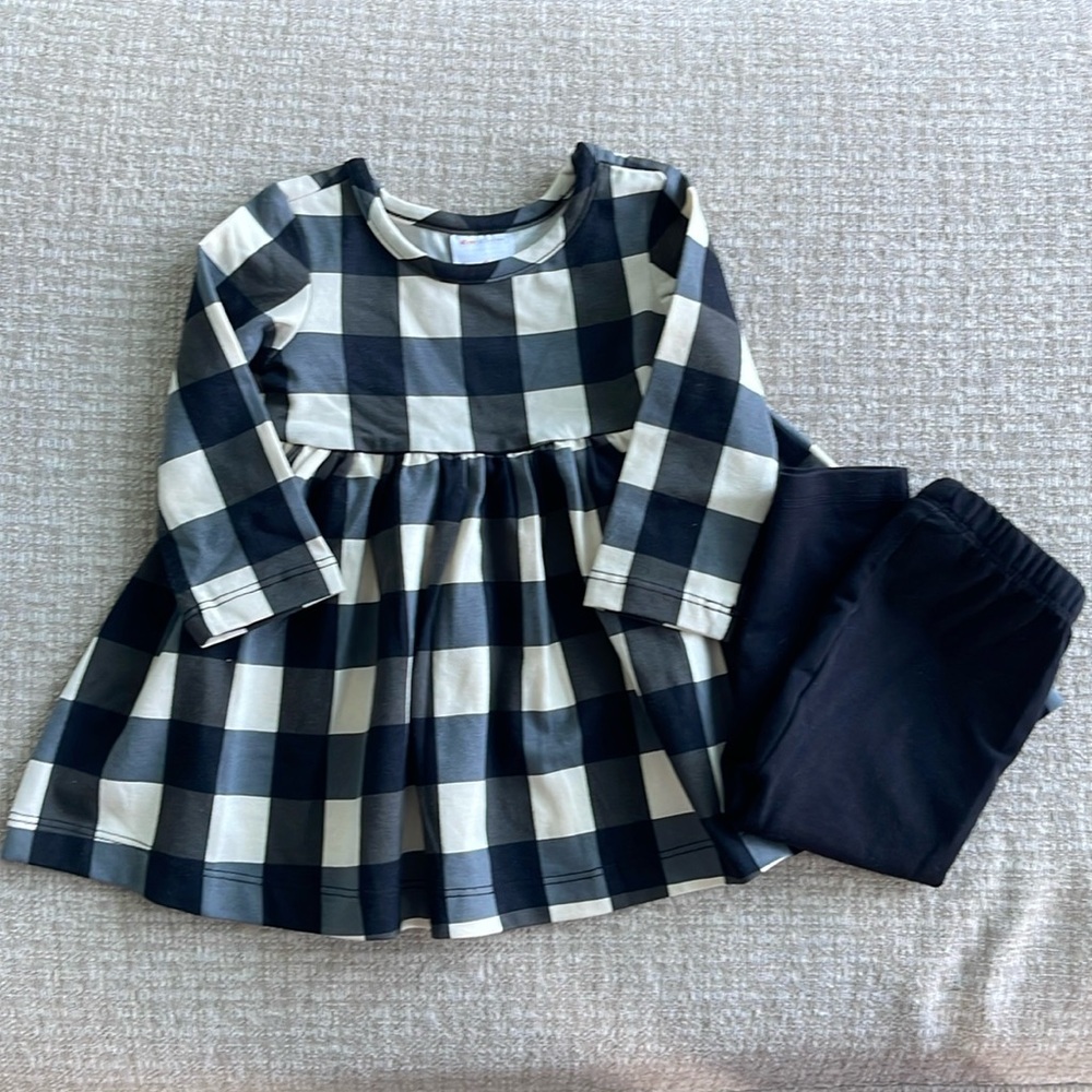 Infant girls Hanna Anderson Skater Dress with Leggings